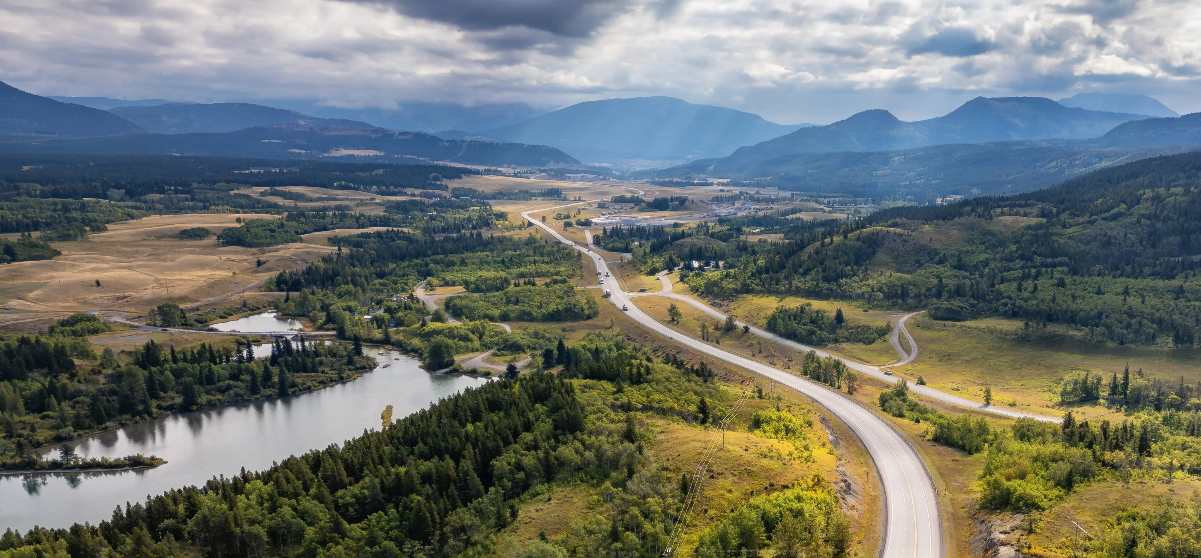a highway through the mountains