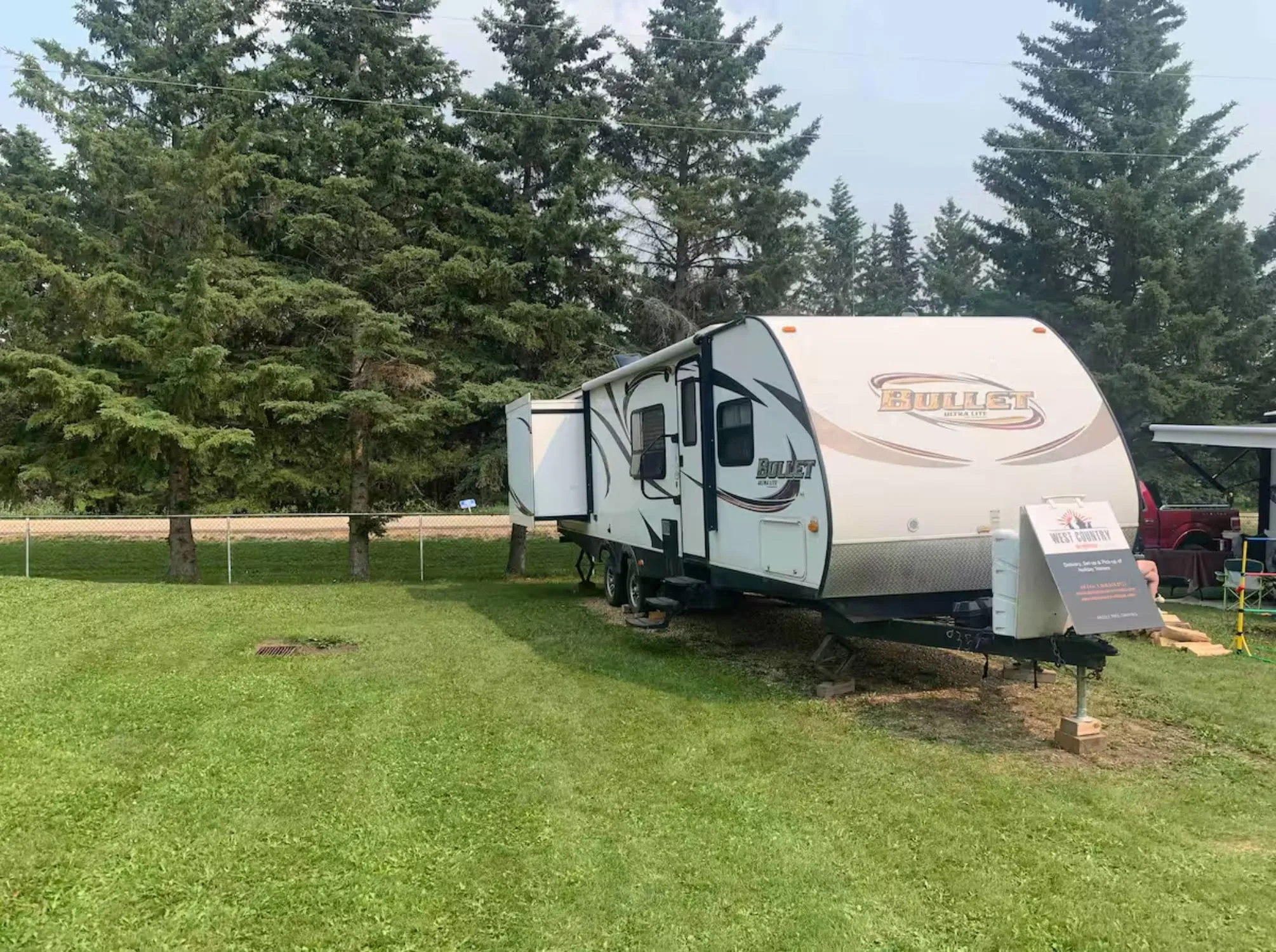 RV setup at a camp site
